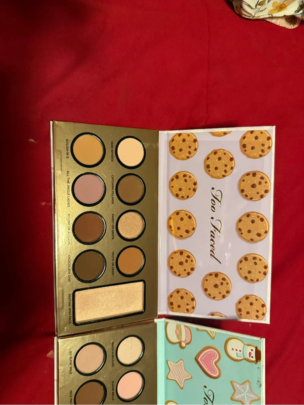 Too Faced Holiday Mini Eyeshadow Palette Set Pink, Mint & Cookie Designs new